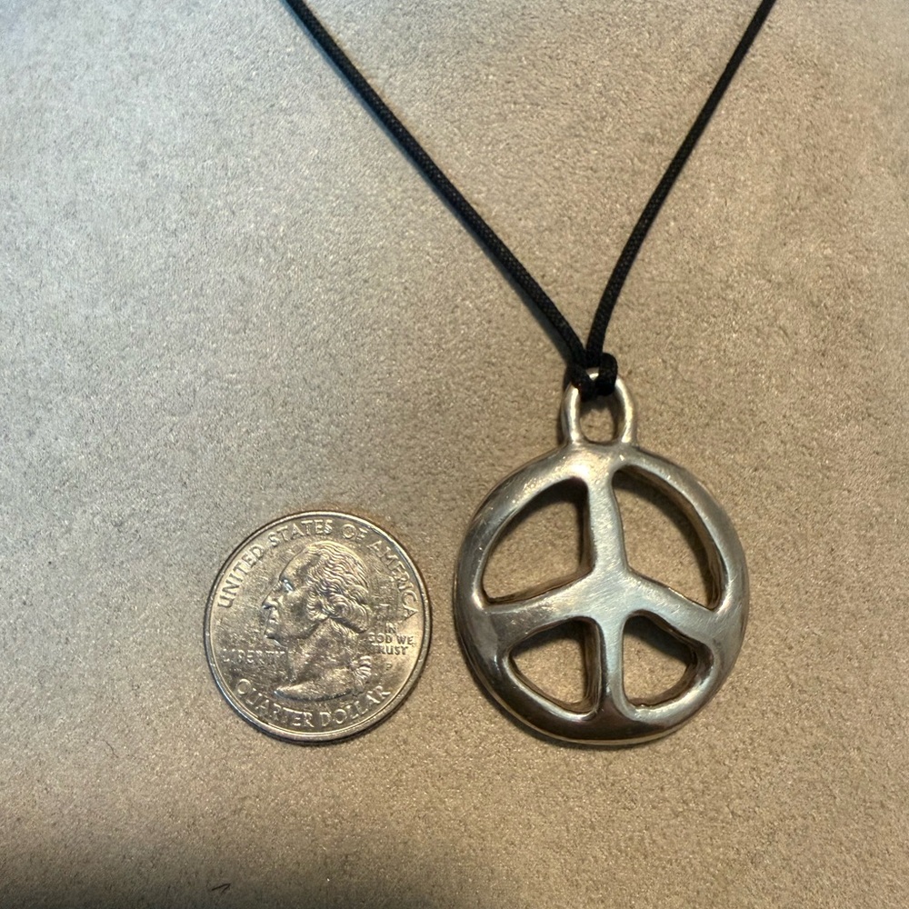 Robert Lee Morris Rare Vintage Sterling Silver Peace Sign Pendant - Picture 3 of 4